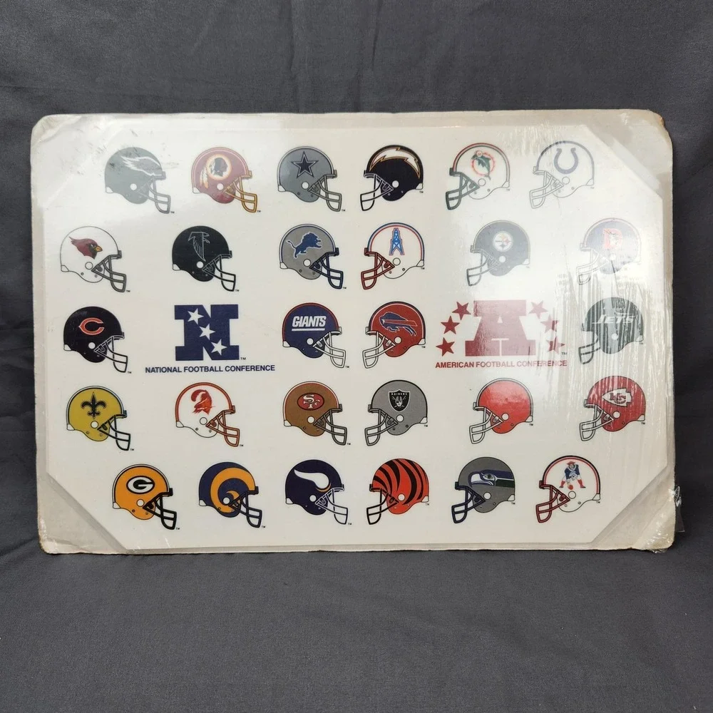 Vintage Chicago Bears Placemats Coasters 8 Piece Gift Set NFL Football‎ USA 90s
